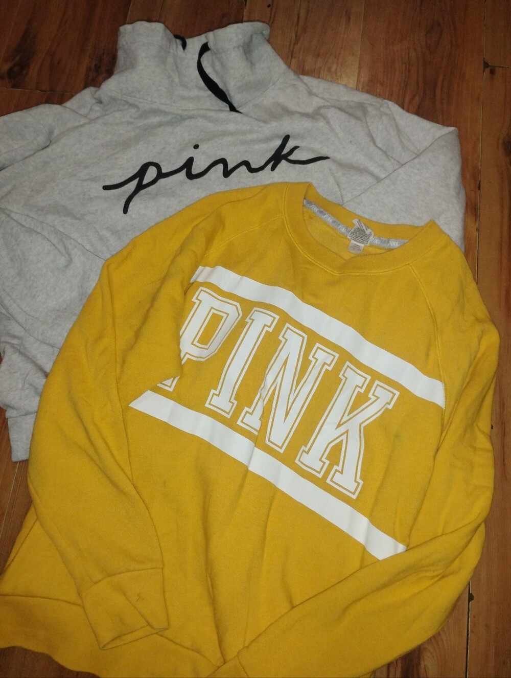2 PINK Victoria Secret Sweatshirts Medium And Large